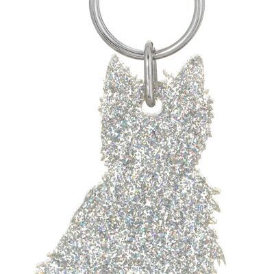 Glitter West Highland Terrier Keyring