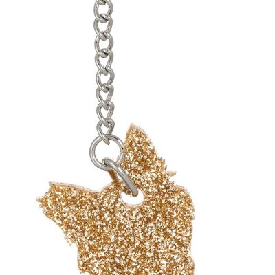 Glitter Yorkshire Terrier Style 1 Keyring