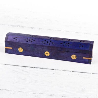 Wooden Incense Box - Purple