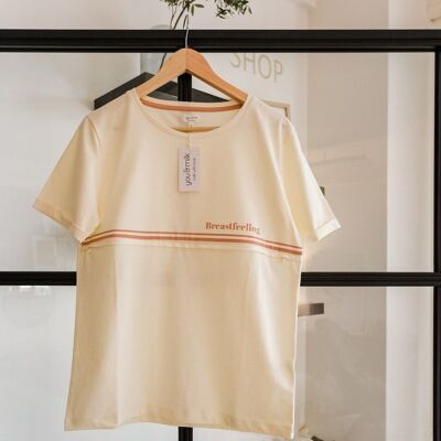 Pack 5 T-shirts allaitement toutes tailles Breastfeeling couleur Latte