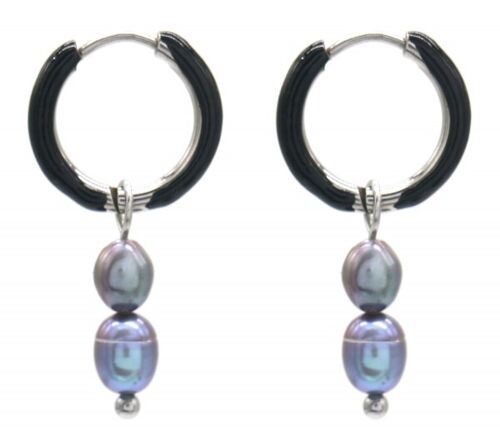 D-A22.1 E2142-026S S. Steel Earrings Freshwater Pearls 1x2.5cm