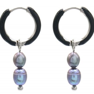 D-A22.1 E2142-026S S. Steel Earrings Freshwater Pearls 1x2.5cm