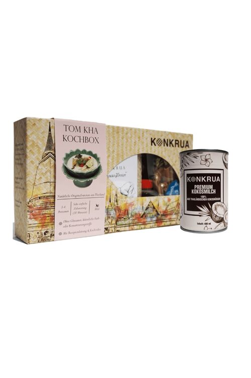 Tom Kha Papierbox (für 3-4 Portionen) mit 400ml Kokosmilch und Reis