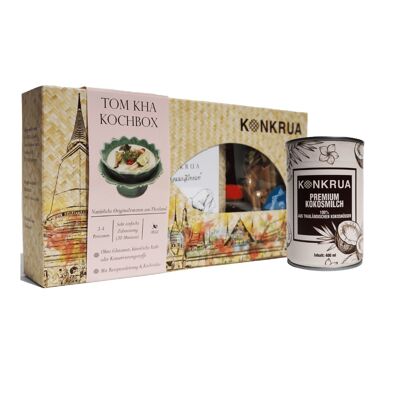 Tom Kha Papierbox (für 3-4 Portionen) mit 400ml Kokosmilch und Reis