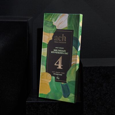 Sweet Organic Dark Chocolate (62%) with Pistachios & Salt