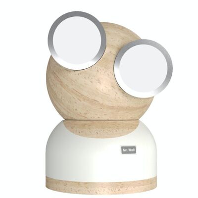 Bedside lamp for children in tactile wood - Removable head - Mr Watt White