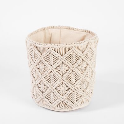 MATHILDE, CESTINO IN COTONE MACRAME