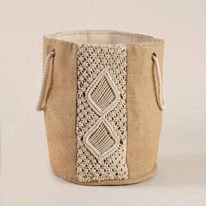 MELVIN, PANIER EN MACRAME DE COTON JUTE