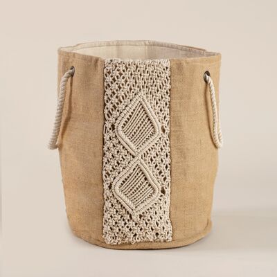 Melvin, cotton jute macrame basket