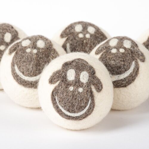 Set of 6xl dryer ball, white sheep