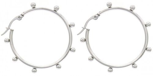 A-D18.1 E2138-009 S. Steel Earrings with Balls 3.5cm Silver