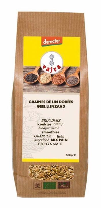 GRAINES DE LIN DORE demeter (500 gr)