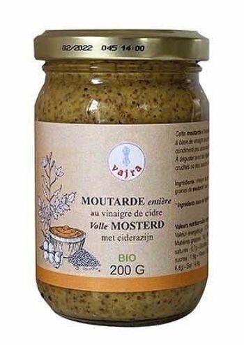 MOUTARDE ENTIERE VINAIGRE DE CIDRE (200 gr)