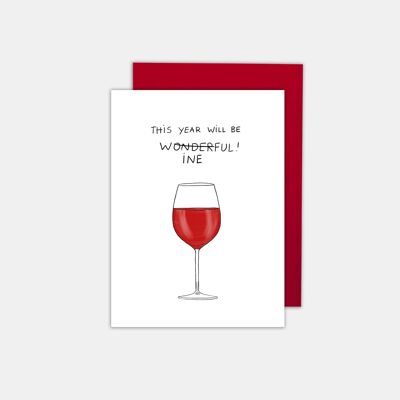 WINEFUL NEW YEAR - Funny New Year card