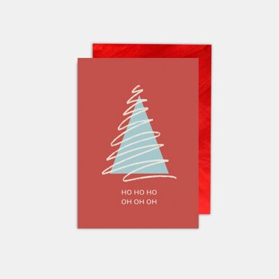 HOHOHO BLUE TREE - Christmas card
