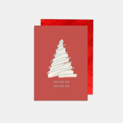 HOHOHO WHITE TREE - Christmas card