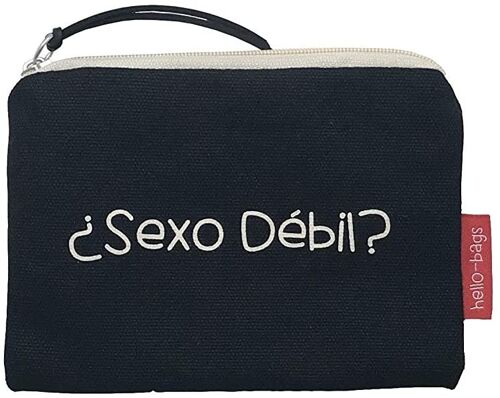 Purse / Wallet / Card Holder, 100% Cotton, model "WEAK SEX?"