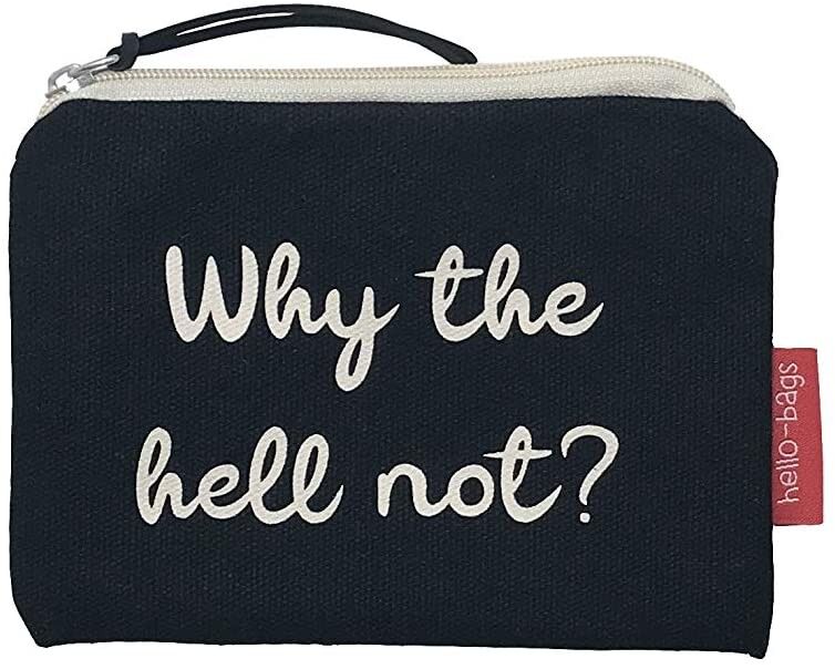 Portamonete / Portafoglio / Portacarte, 100% Cotone, modello "WHY THE HELL NOT"