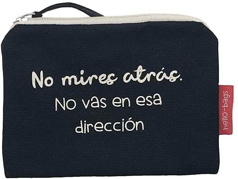 Borsa / Portafoglio / Portacarte, 100% Cotone, modello "NON GUARDARSI INDIETRO. NON ANDARE IN DIREZIONE"