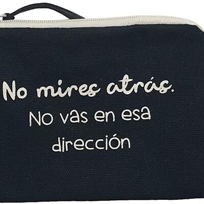 Purse / Wallet / Card Holder Bag, 100% Cotton, model "DO NOT LOOK BACK. DO NOT GO IN THAT DIRECTION"