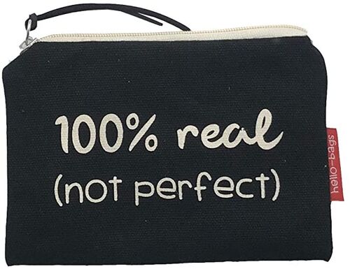 Purse / Wallet / Card Holder, 100% Cotton, model "100% REAL. NOT PERFECT"