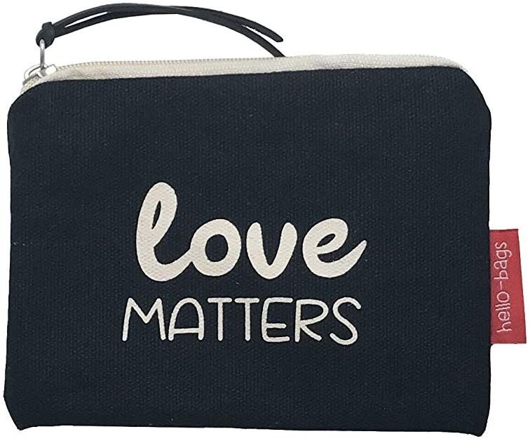 Borsa / Portafoglio / Portacarte, 100% Cotone, modello "LOVE MATTERS"