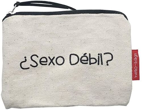 Purse / Wallet / Card Holder, 100% Cotton, model "WEAK SEX?" two