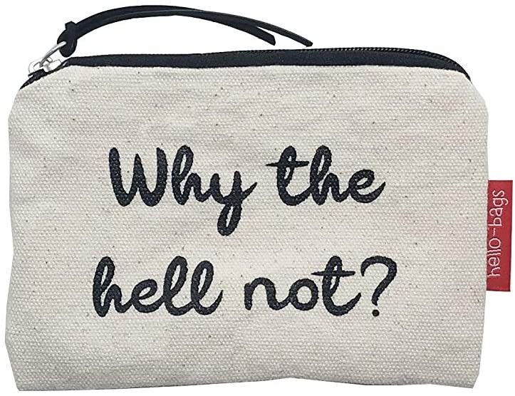 Portamonete / Portafoglio / Portacarte, 100% Cotone, modello "WHY THE HELL NOT" 2