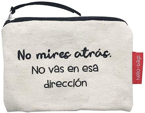 Purse / Wallet / Card Holder Bag, 100% Cotton, model "DO NOT LOOK BACK. DO NOT GO IN THAT DIRECTION" 2