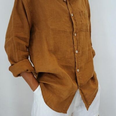 HORUS linen shirt - Rust