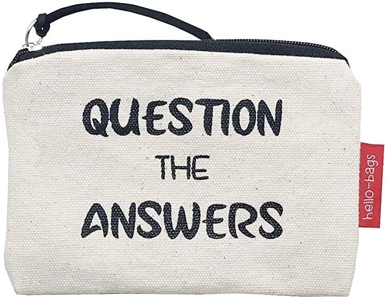 Portamonete / Portafoglio / Portacarte, 100% Cotone, modello "QUESTION THE ANSWERS" 2