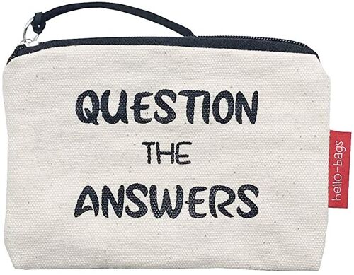 Purse / Wallet / Card Holder, 100% Cotton, model "QUESTION THE ANSWERS" 2