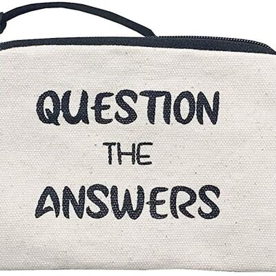 Purse / Wallet / Card Holder, 100% Cotton, model "QUESTION THE ANSWERS" 2