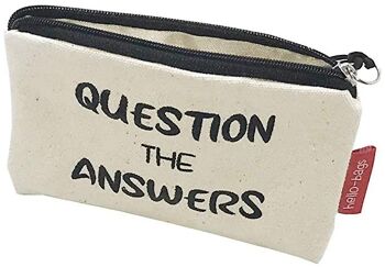 Porte-monnaie / Portefeuille / Porte-cartes, 100% Coton, modèle "QUESTION THE ANSWERS" 2 2