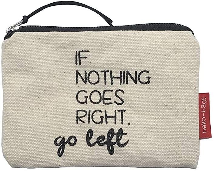 Borsa / Portafoglio / Porta Carte di Credito, 100% Cotone, modello "SE NULLA VA A DESTRA, VAI A SINISTRA" 2