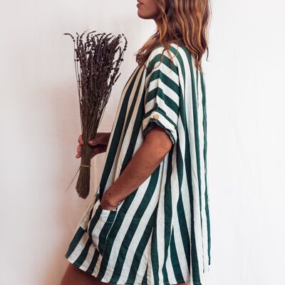 AMUN tunic - Green Stripes