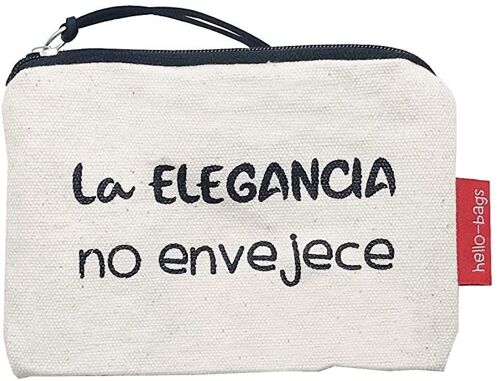 Bolso Monedero / Billetero / Tarjetero, 100% Algodón, modelo "LA ELEGANCIA NO ENVEJECE" 2