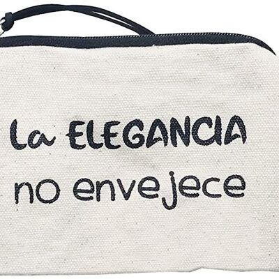 Bolso Monedero / Billetero / Tarjetero, 100% Algodón, modelo "LA ELEGANCIA NO ENVEJECE" 2