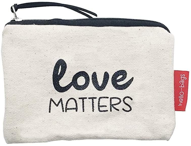 Purse / Wallet / Card Holder, 100% Cotton, model "LOVE MATTERS"