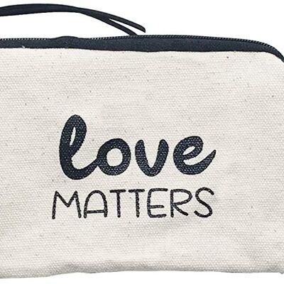 Bolso Monedero / Billetero / Tarjetero, 100% Algodón, modelo "LOVE MATTERS"