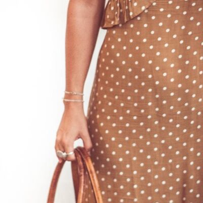 NUT Dress - Rust Polka