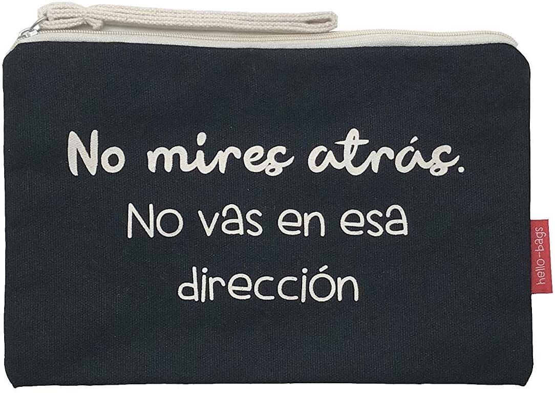 Toiletry Bag / Handbag, 100% Cotton, model "DO NOT LOOK BACK. DO NOT GO IN THAT DIRECTION"