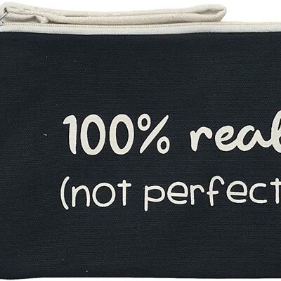 Toiletry Bag / Handbag, 100% Cotton, model "100% REAL. NOT PERFECT"