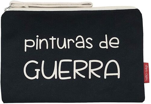 Toiletry Bag / Handbag, 100% Cotton, model "PINTURAS DE GUERRA"