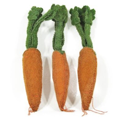 Légumes en laine feutrée - 3 carottes - PAPOOSE TOYS