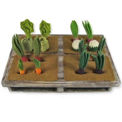 Potager avec lot de 16 légumes en laine feutrée - PAPOOSE TOYS