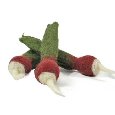 Mini légumes en laine feutrée - 3 radis - PAPOOSE TOYS