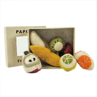 Mini fruits en laine feutrée - set de 6 - PAPOOSE TOYS