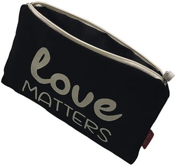 Trousse de toilette / sac à main, 100% coton, modèle "LOVE MATTERS" 2