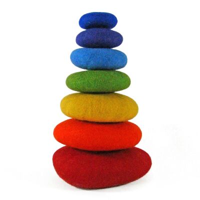 Galets en laine feutrée Rainbow - set de 7 - PAPOOSE TOYS
